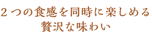 2つの食感を同時に楽しめる贅沢な味わい